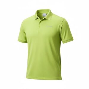 Columbia PFG Polo Shirt Mens Large Omni-Freeze Lime Green Outdoors Fishing